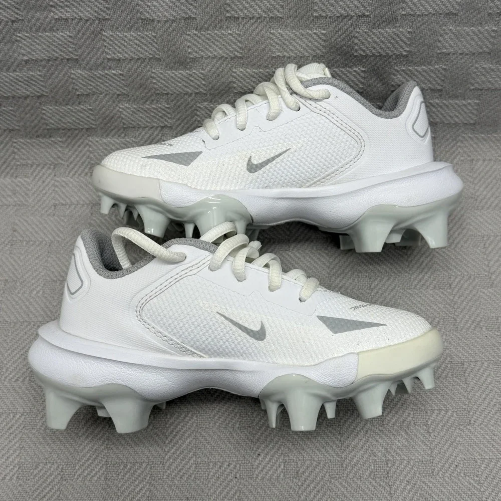 Nike Shoes Unisex Kids Size 10‎ White Mesh Low Top Baseball Sneakers CZ5592-100